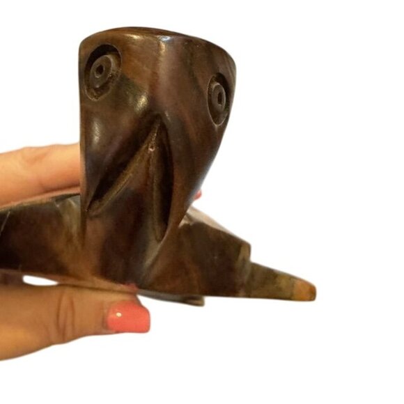 Hand-Carved Wooden Turtle Figurine Decorative Accent For Home Or Office - Picture 8 of 8